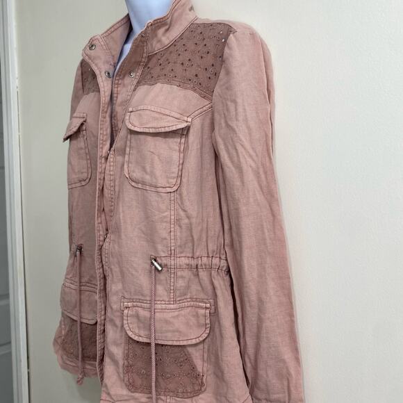 Maurices Blush Utility Jacket with Lace Accents - Picture 2 of 11